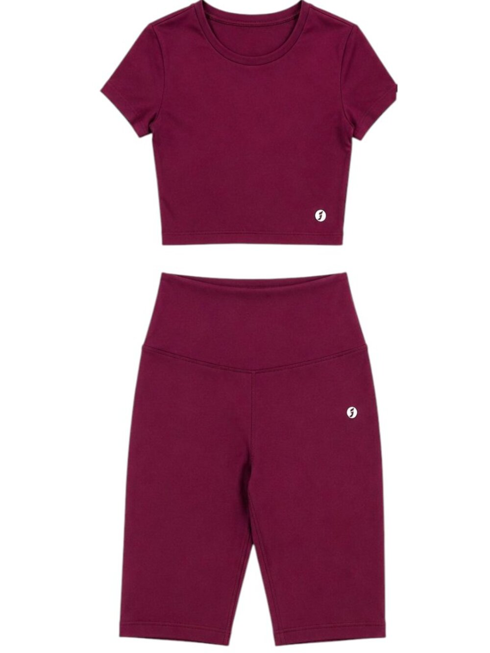 Women's Burgundy Lace-Up Back Matching 2-Piece Activewear Set | Size S - Picture 8 of 9